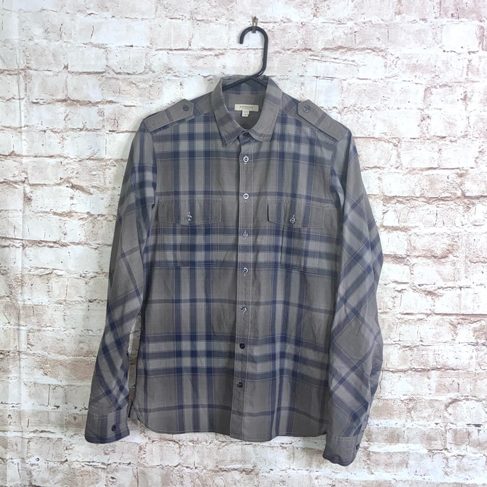 Burberry Men’s Nova Check Blue Grey Size Small